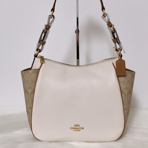 New💃Coach Rori Shoulder Bag Colorblock Signature Canvas - Picture 5 of 11